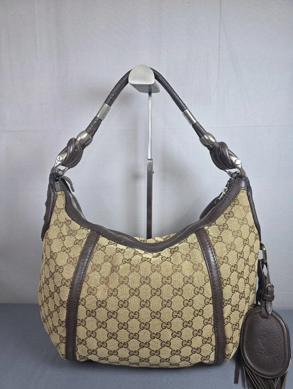 ✨️GUCCI GG Canvas Techno Horsebit Hobo Bag